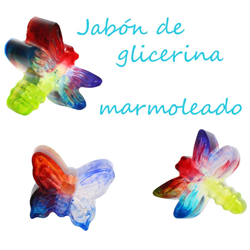 Receta para hacer jabón marmolado con forma de libélula