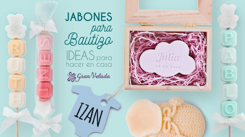 Jabones artesanales para detalle de bautizo y comunión