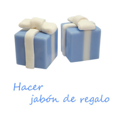 Hacer jabón con forma de caja de regalo para detalles de comunión, boda o bautizo