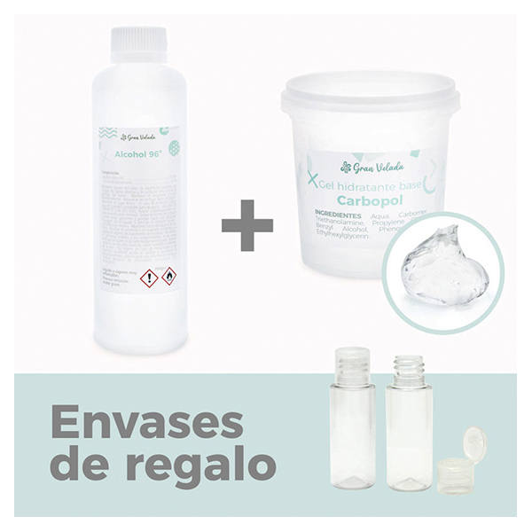 Pack 400 ml gel desinfectante manos casero