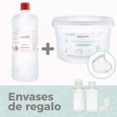 Pack 1 litro gel desinfectante manos casero