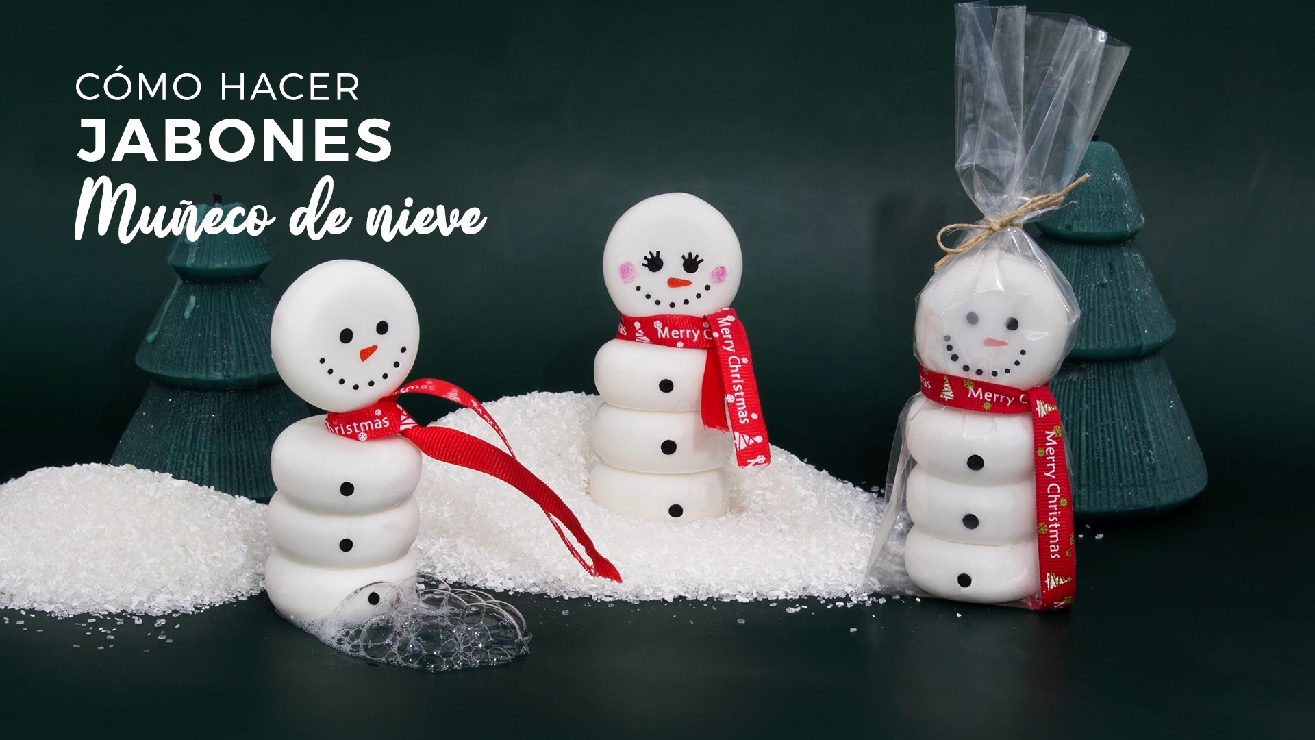 como hacer jabones muneco nieve